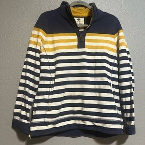 FATFACE WOMENS ARLIE NAVY/YELLOW  1/4 ZIP SIZE 8